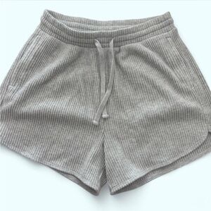 Abercrombie & Fitch Light Gray Ribbed Athletic Shorts